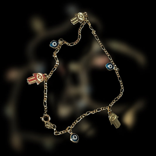 lucky evil eye anklet
