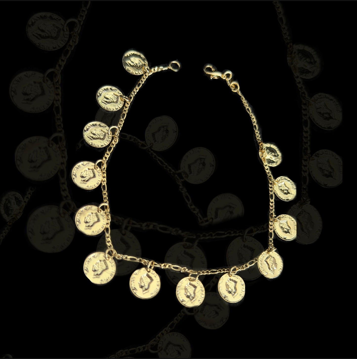 queen coin anklet