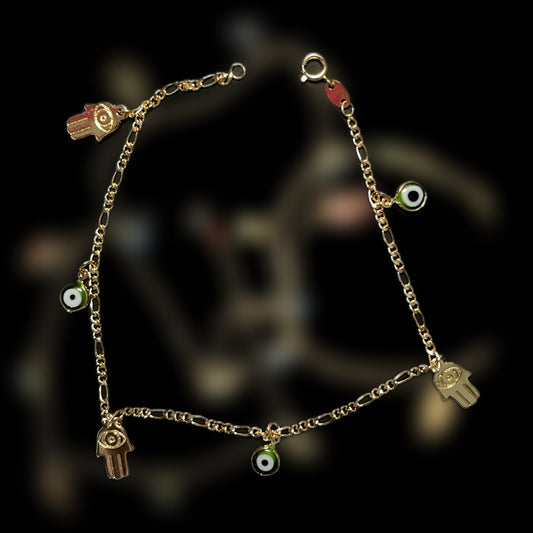 lucky evil eye anklet